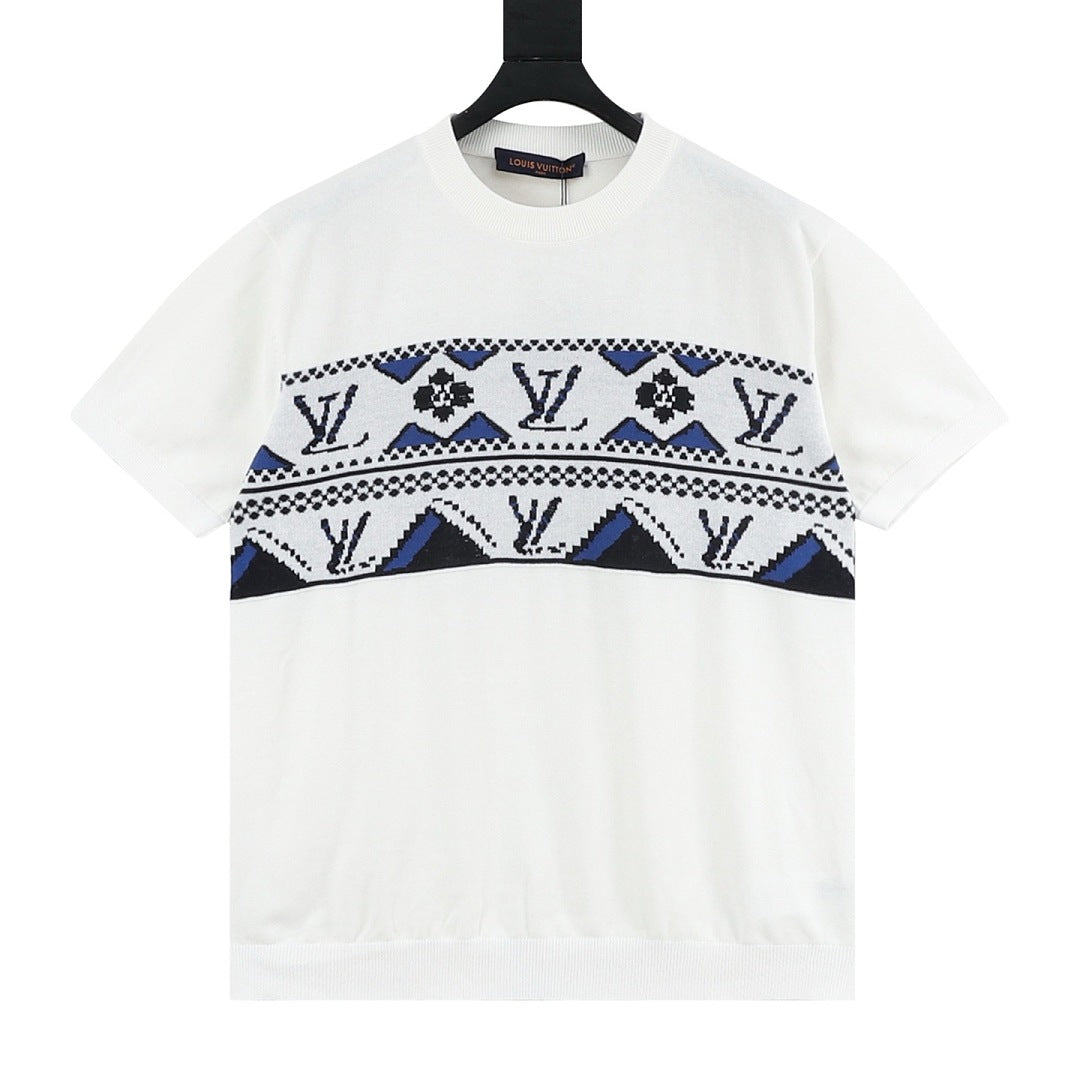 Louis Vuitton Jacquard Knit Short-Sleeve Top