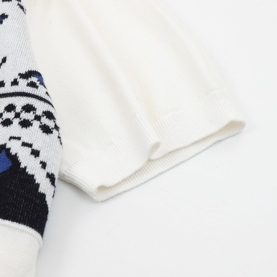 Louis Vuitton Jacquard Knit Short-Sleeve Top