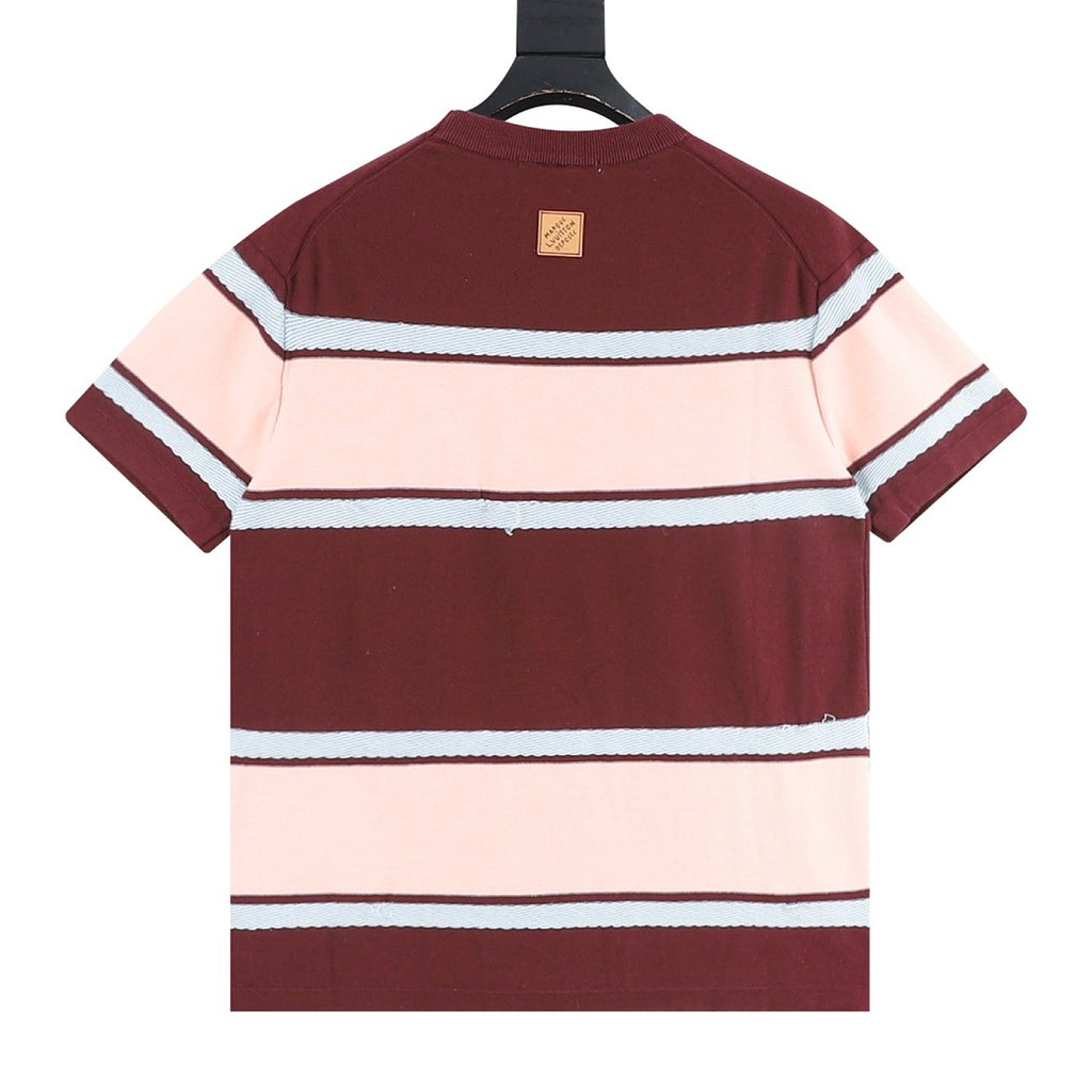 Louis Vuitton Striped Short-Sleeve Top with Embroidered Logo