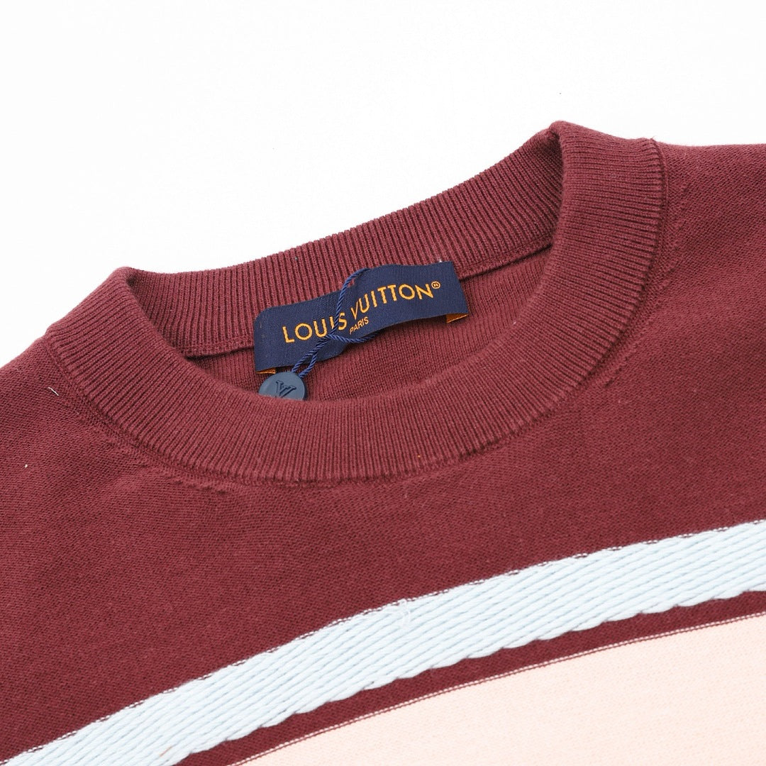 Louis Vuitton Striped Short-Sleeve Top with Embroidered Logo