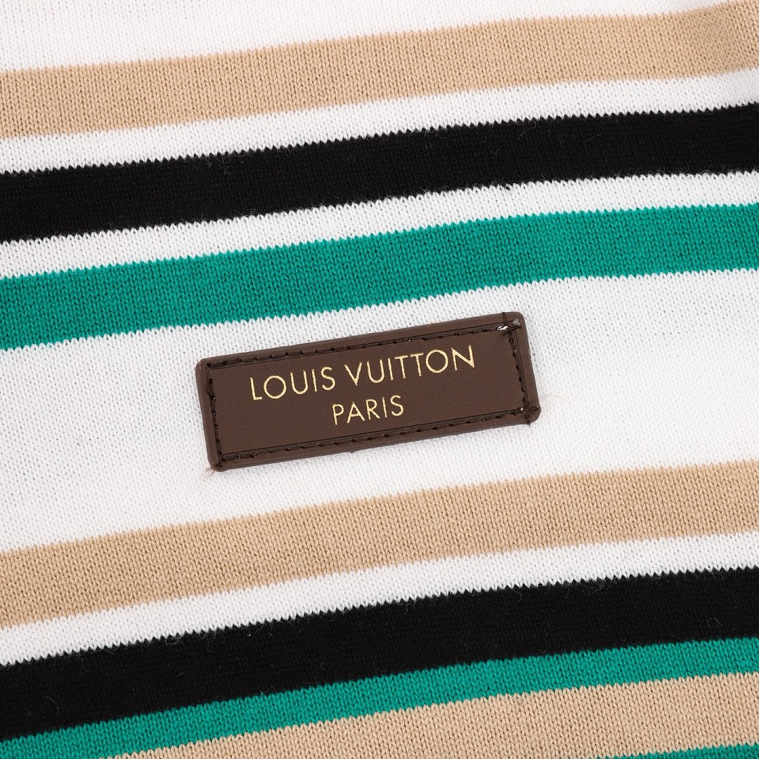 Louis Vuitton Striped Short-Sleeve Button-Front Polo Shirt
