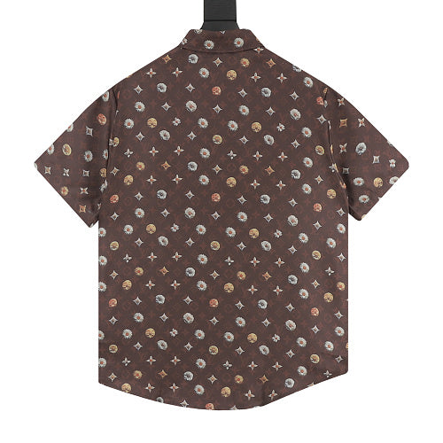 Louis Vuitton Short-Sleeved Shirt with Monogram and Daisy Allover Print