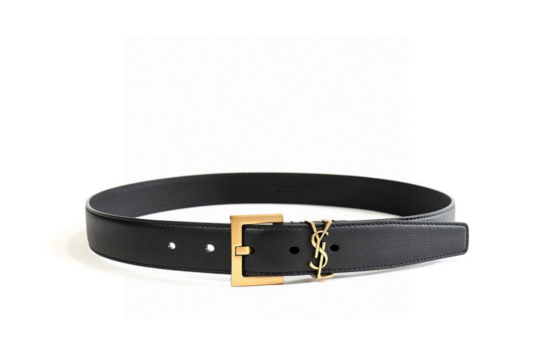 Saint Laurent Classic Women's Leather Belt – Cassandre Logo Buckle