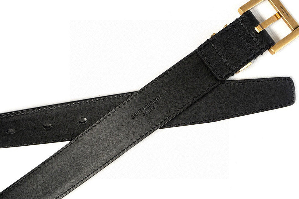 Saint Laurent Classic Women's Leather Belt – Cassandre Logo Buckle