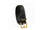 Saint Laurent Classic Women's Leather Belt – Cassandre Logo Buckle