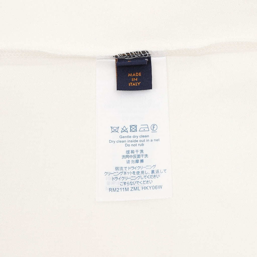 Louis Vuitton Short-Sleeve T-Shirt with Ink-Wash Blue Floral Print and 3D Logo