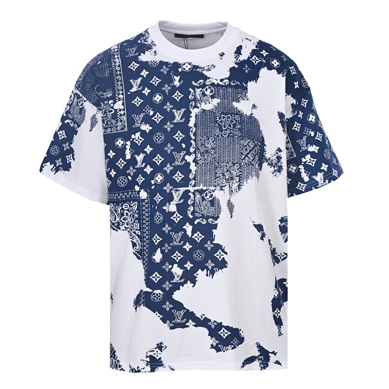 Louis Vuitton Paisley Monogram Embossed Short-Sleeve T-Shirt | Combed Cotton