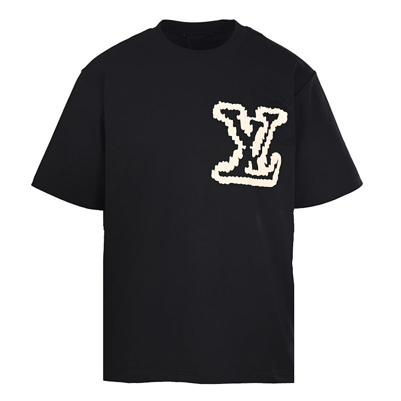 Louis Vuitton Cloud Monogram Foam-Print Short-Sleeve T-Shirt | Black | Combed Cotton