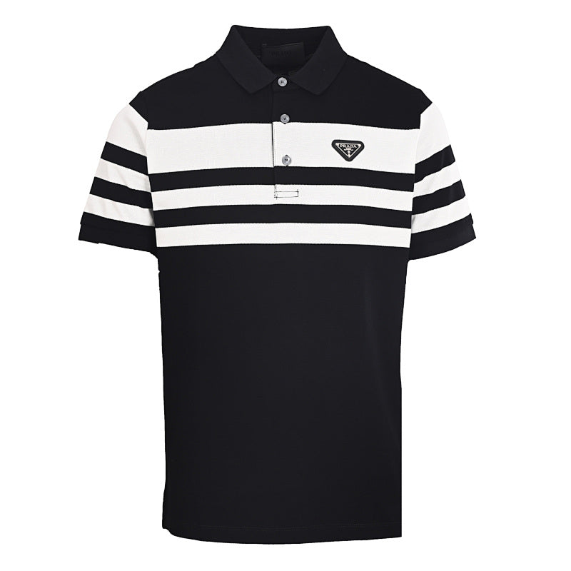 Prada 2026 Classic Triangle Logo Cotton T-Shirt S-XL
