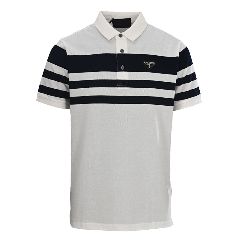 Prada 2026 Classic Triangle Logo Cotton T-Shirt S-XL