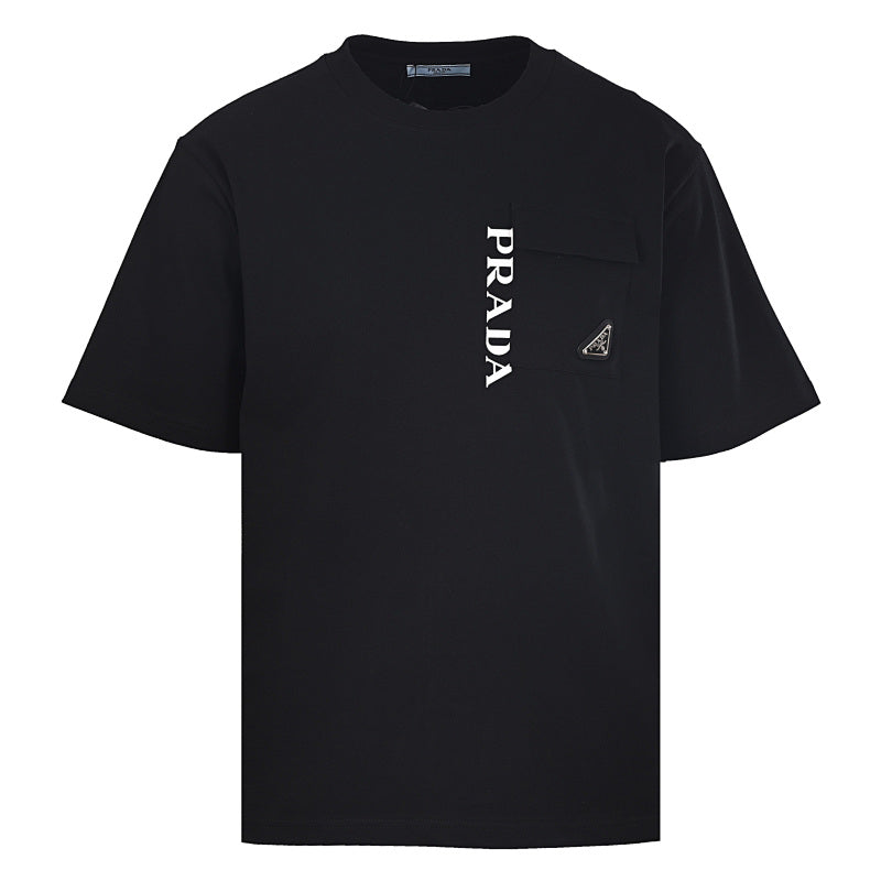 Prada 2026 Printed Pocket T-Shirt Triangle Logo S-XL