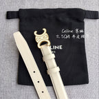 Celine Women's Leather Belt – Iconic Triomphe Buckle