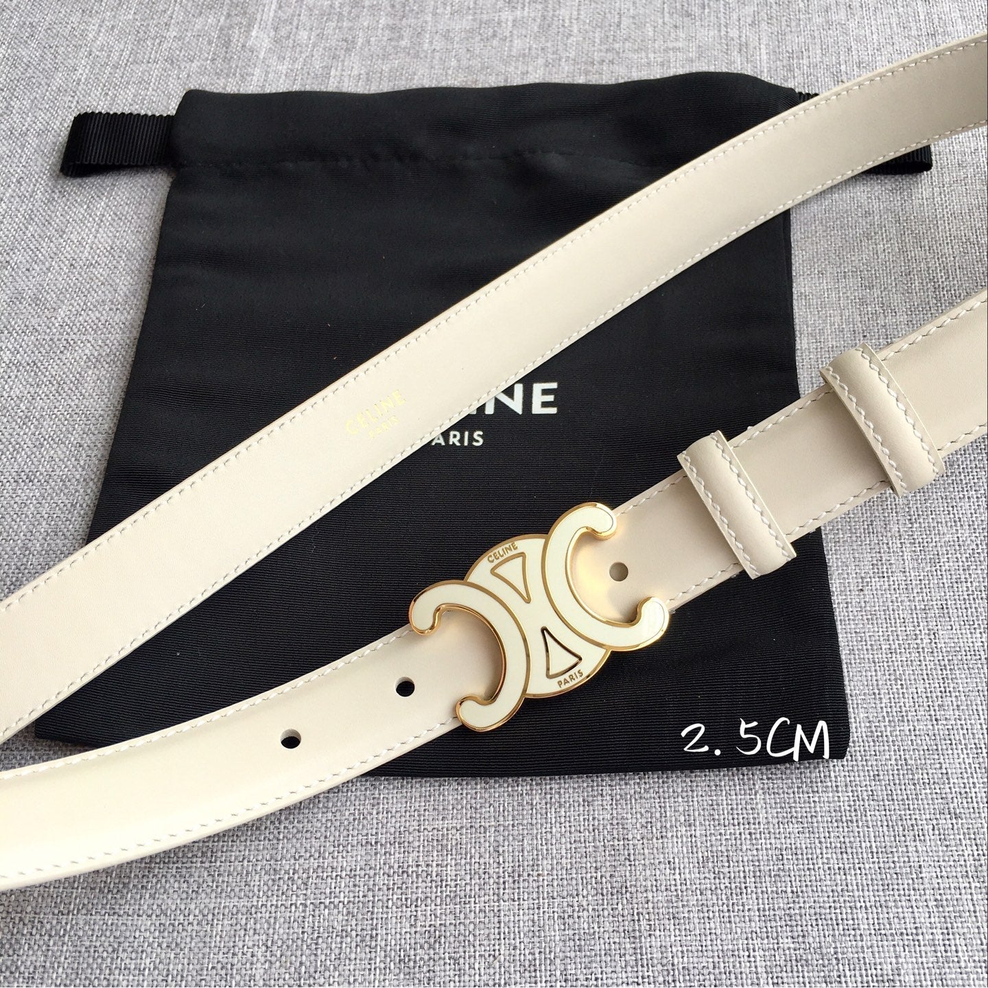 Celine Women's Leather Belt – Iconic Triomphe Buckle