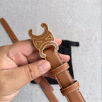 Celine Women's Leather Belt – Iconic Triomphe Buckle