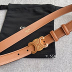 Celine Women's Leather Belt – Iconic Triomphe Buckle