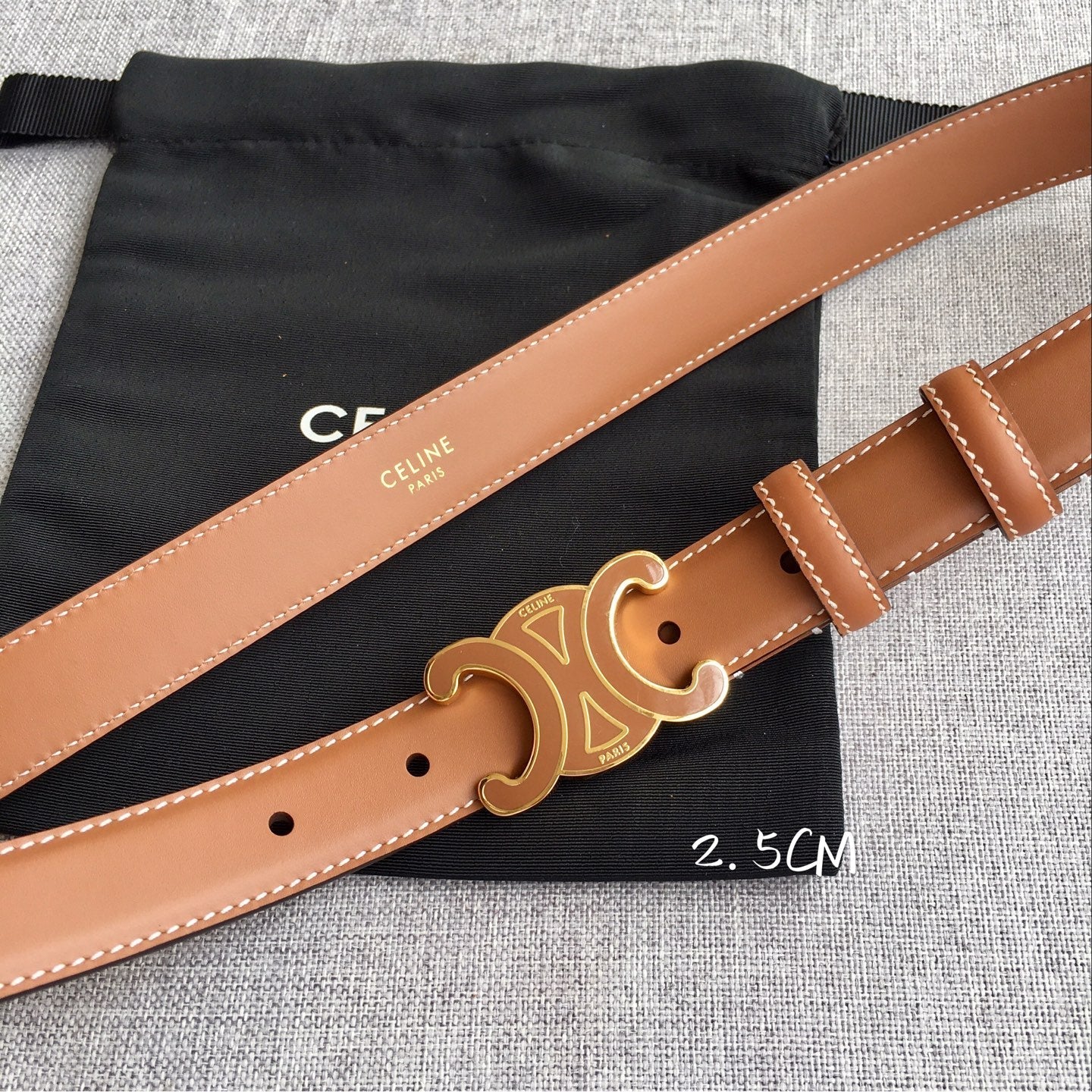 Celine Women's Leather Belt – Iconic Triomphe Buckle